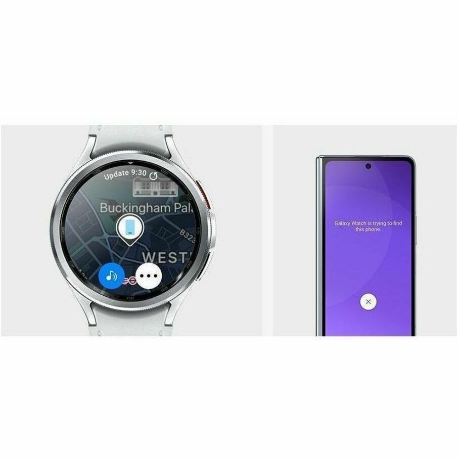 Samsung SM-R965UZKAXAA Galaxy Watch6 Classic (Bluetooth + 4G, 47mm), Silver Leather Band