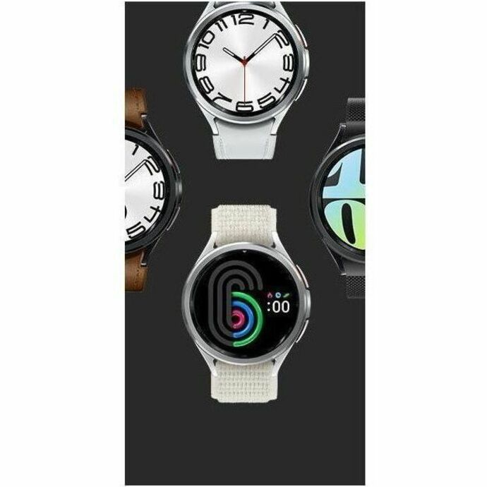 Samsung SM-R965UZKAXAA Galaxy Watch6 Classic (Bluetooth + 4G, 47mm), Silver Leather Band