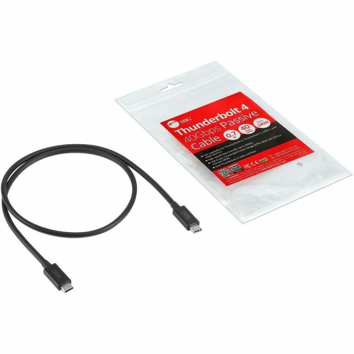 SIIG CB-TB0211-S1 Thunderbolt 4 Data Transfer Cable, High-Speed Connectivity