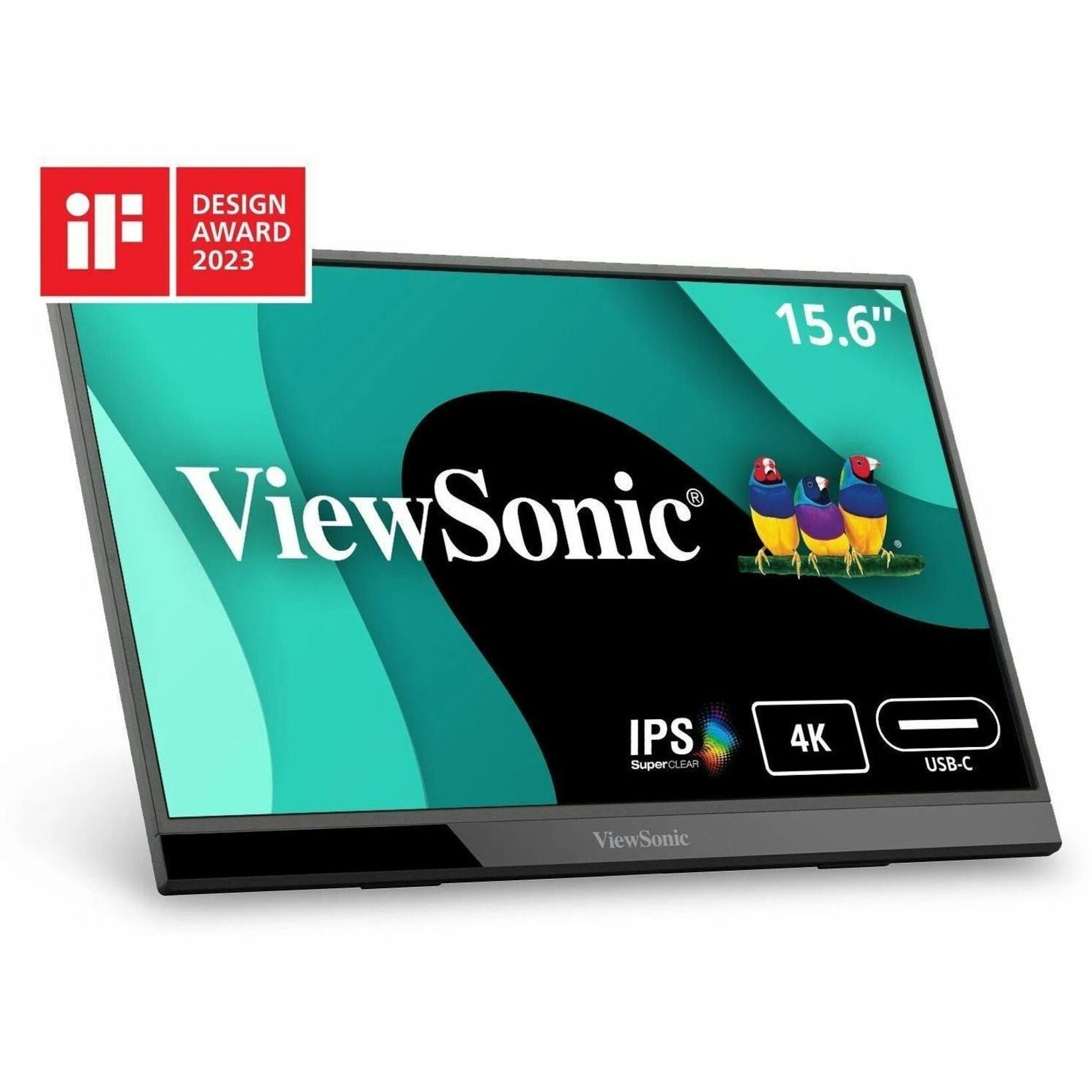 ViewSonic VX1655-4K Gaming LED Monitor, 15.6 4K UHD Portable Monitor with 60W USB C and mini HDMI