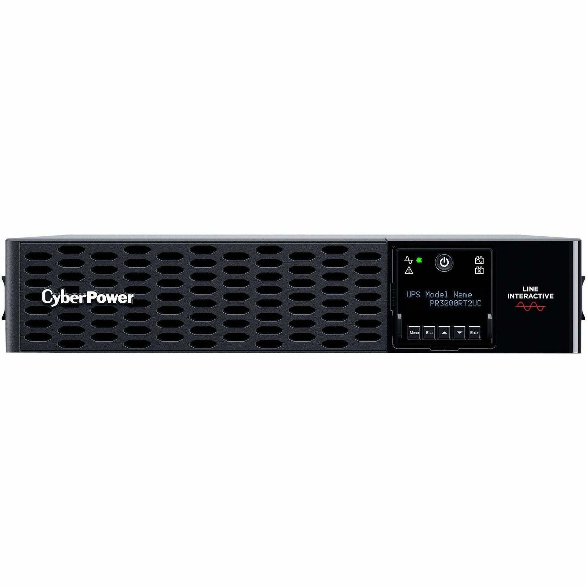 CyberPower PR3000RT2UC Smart App Sinewave Rack/Tower UPS, 3000VA, 3000W, LCD Display