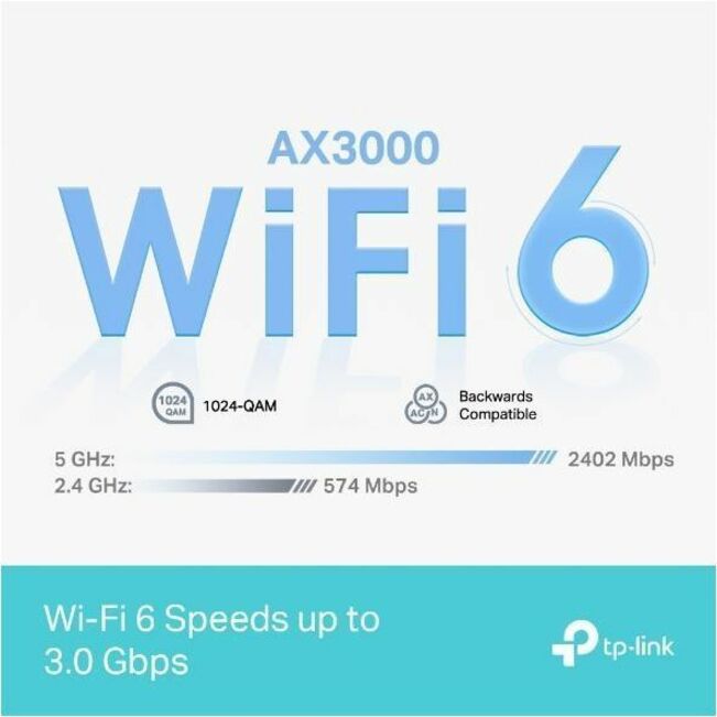 TP-Link Deco X55 Pro(1-pack) Deco X55 Pro AX3000 Whole Home Mesh WiFi 6 Unit, Wi-Fi 6 Cable Wireless Router