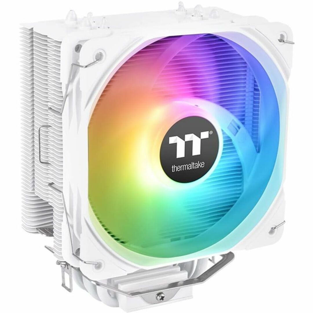 Thermaltake CL-P116-AL12SW-A UX200 SE ARGB Lighting CPU Cooler White, 3 Year Warranty, ARGB LED Color, 1 Fan, 1800 rpm Max Fan Speed, 469.2 gal/min Max Airflow, 25 dB(A) Noise Levels