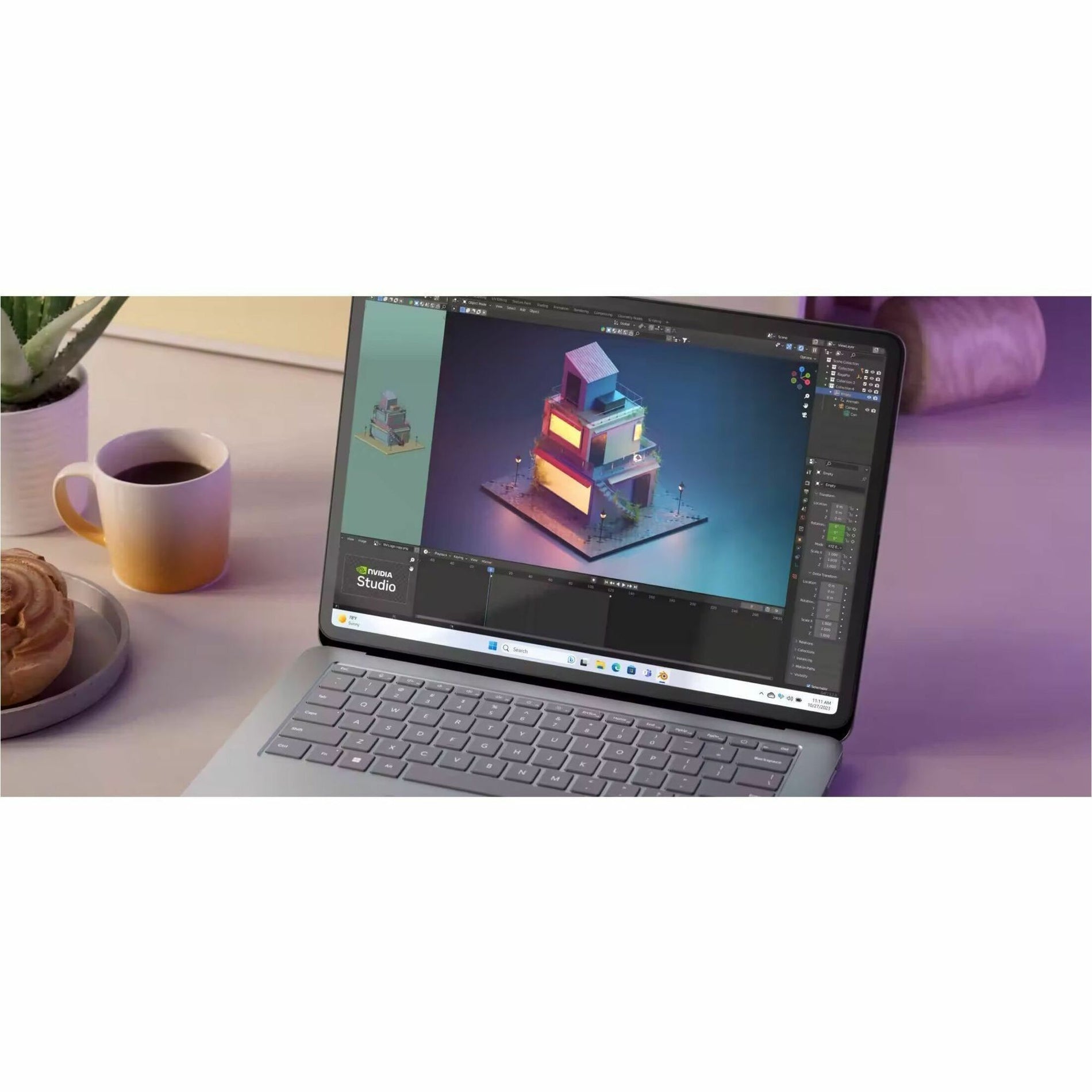 Microsoft YZZ-00001 Surface Laptop Studio 2 2 in 1 Notebook, 14.4" Touchscreen, Core i7, 16GB RAM, 512GB SSD, Windows 11