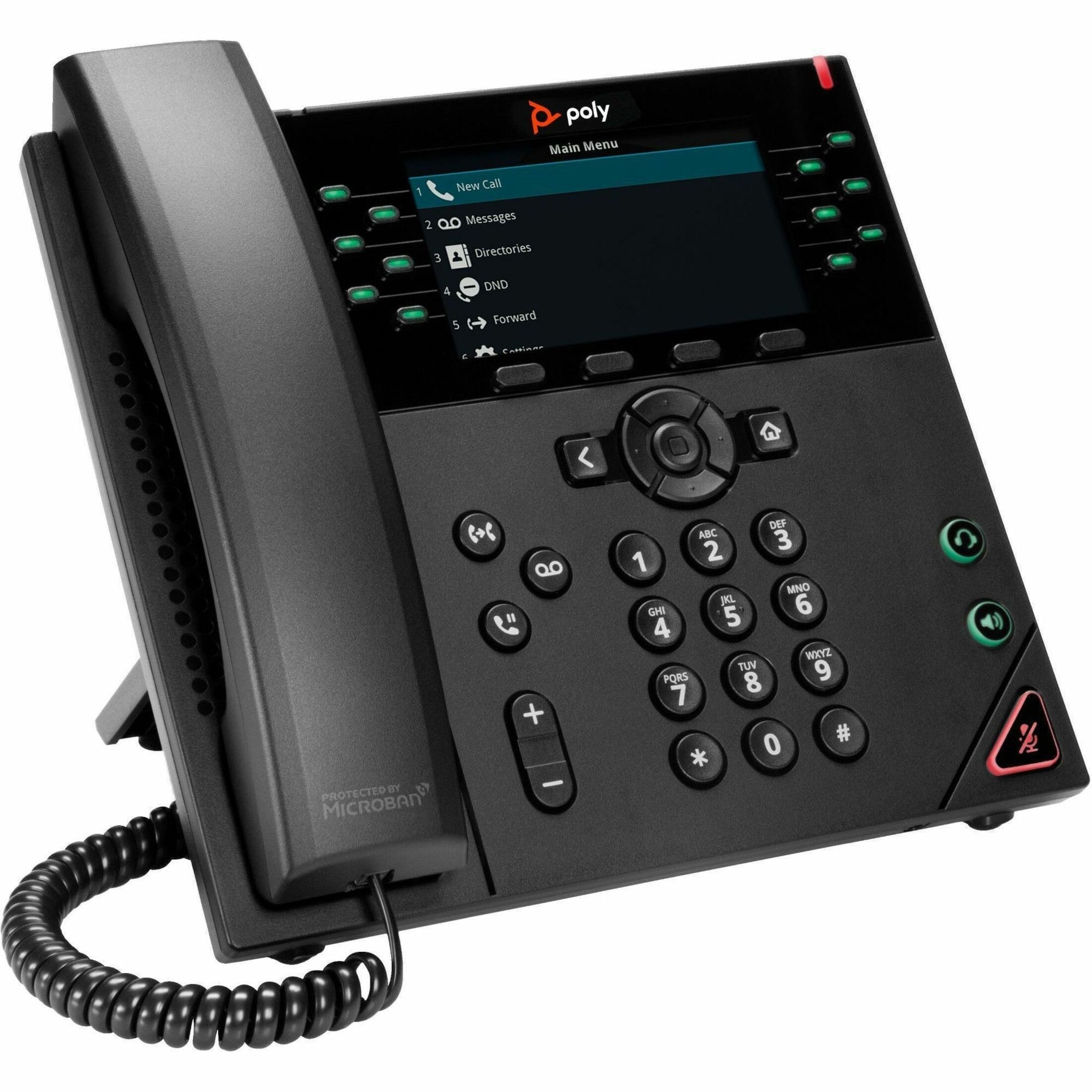 Poly VVX 450 12-Line IP Phone, Desktop, Wall Mountable, Black