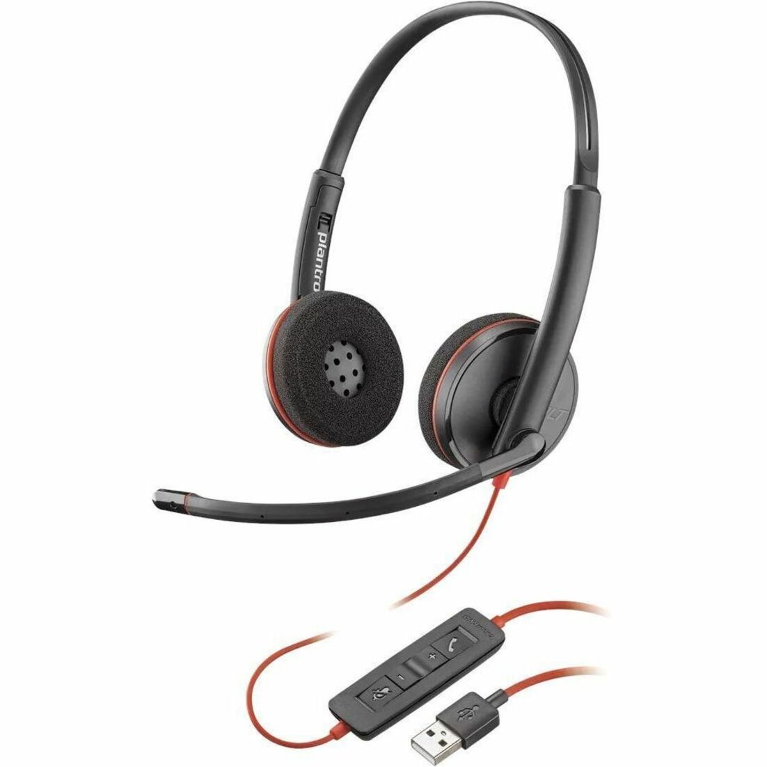 Poly Blackwire C3220 Headset, Lightweight, Noise Cancelling, USB Type A, 2 Year Warranty