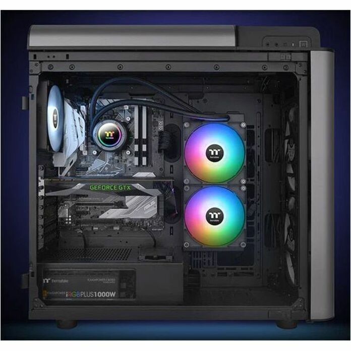 Thermaltake CL-W375-PL14SW-A TH280 V2 ARGB Sync All-In-One Liquid Cooler, Dual Fans, High Airflow, Low Noise