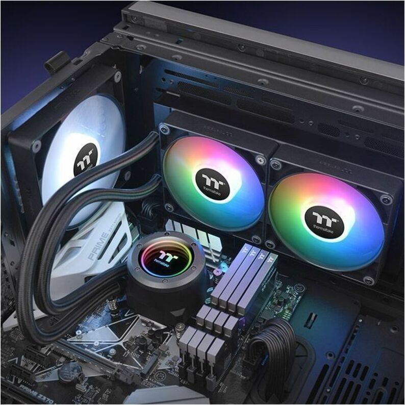 Thermaltake CL-W361-PL12SW-A TH240 V2 ARGB Sync All-In-One Liquid Cooler, Dual Fans, High Airflow, Low Noise