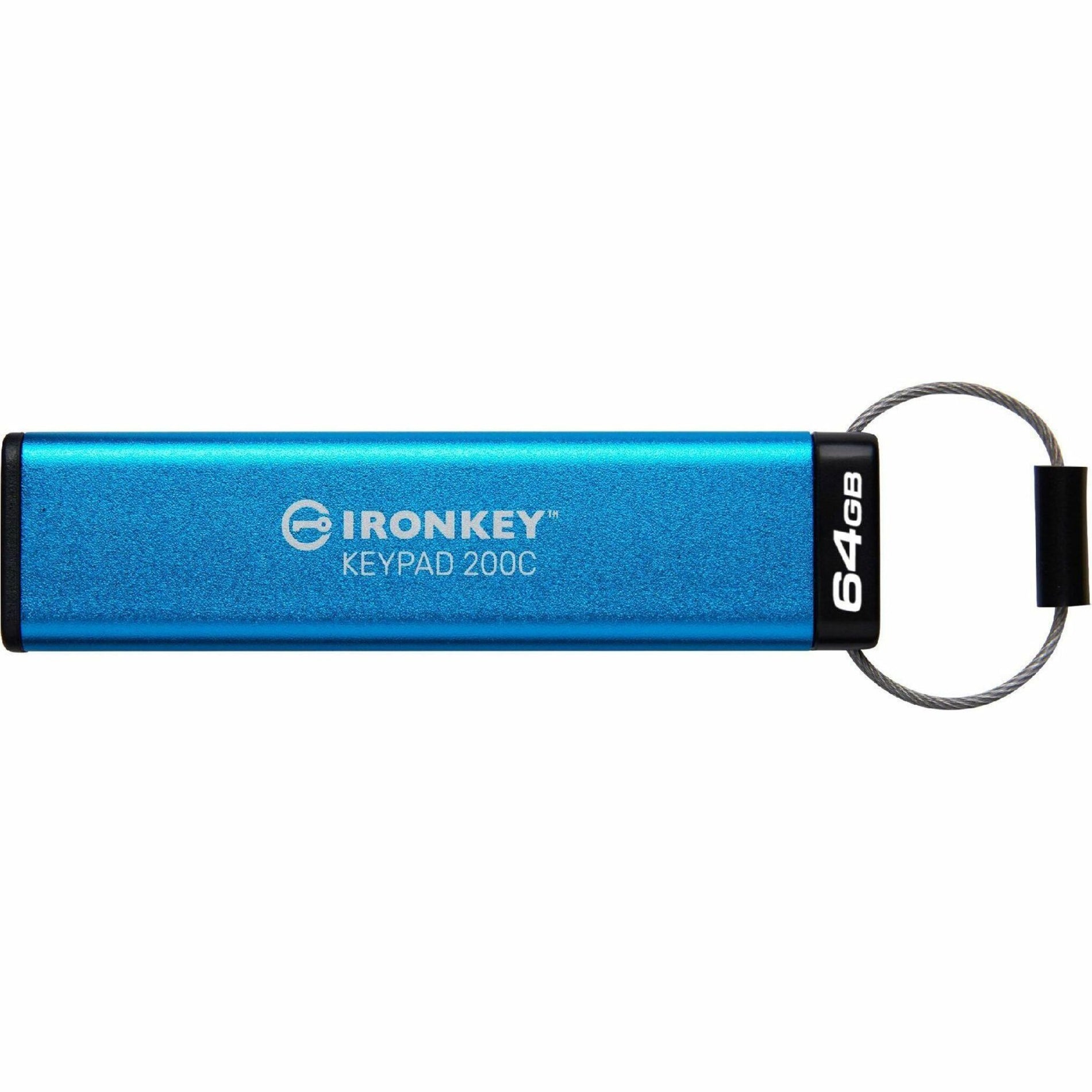 IronKey IKKP200C/64GB Keypad 200 64GB USB 3.2 (Gen 1) Type C Flash Drive, Secure, Password Protected, Water and Dust Proof