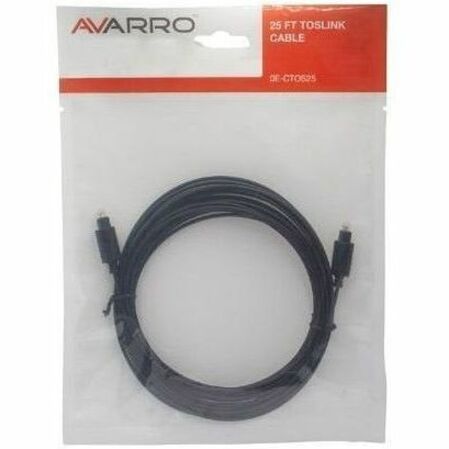 AVARRO 0E-CTOS25 Toslink Cable, 25' - High-Quality Audio Transmission for DVD Players, Receivers, and Audio Devices