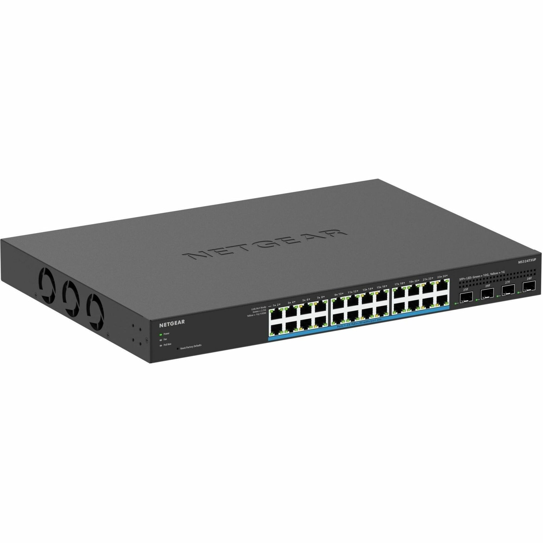 Netgear MS324TXUP-100NAS 24-Port Multi-Gigabit (2.5G) Ethernet Ultra60 PoE++ Smart Switch with 4 SFP+ Ports, 720W PoE Budget