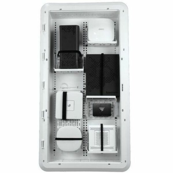 On-Q AC1060 Shelf Mounting Bracket for Modem, Router, Enclosure - White, Flexible, Sturdy, 10 lb Maximum Load Capacity