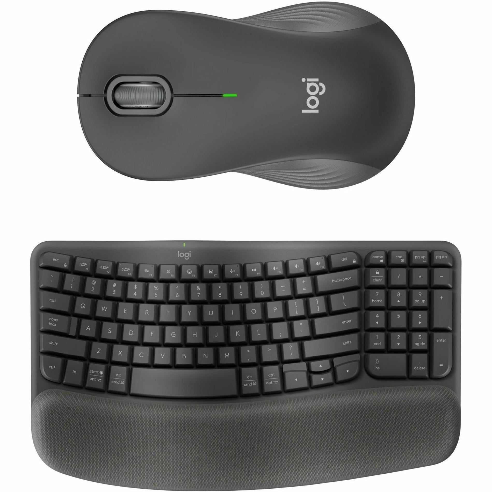 Logitech 920-012059 Wave Keys MK670 Keyboard & Mouse, Ergonomic, Wireless, Battery Powered