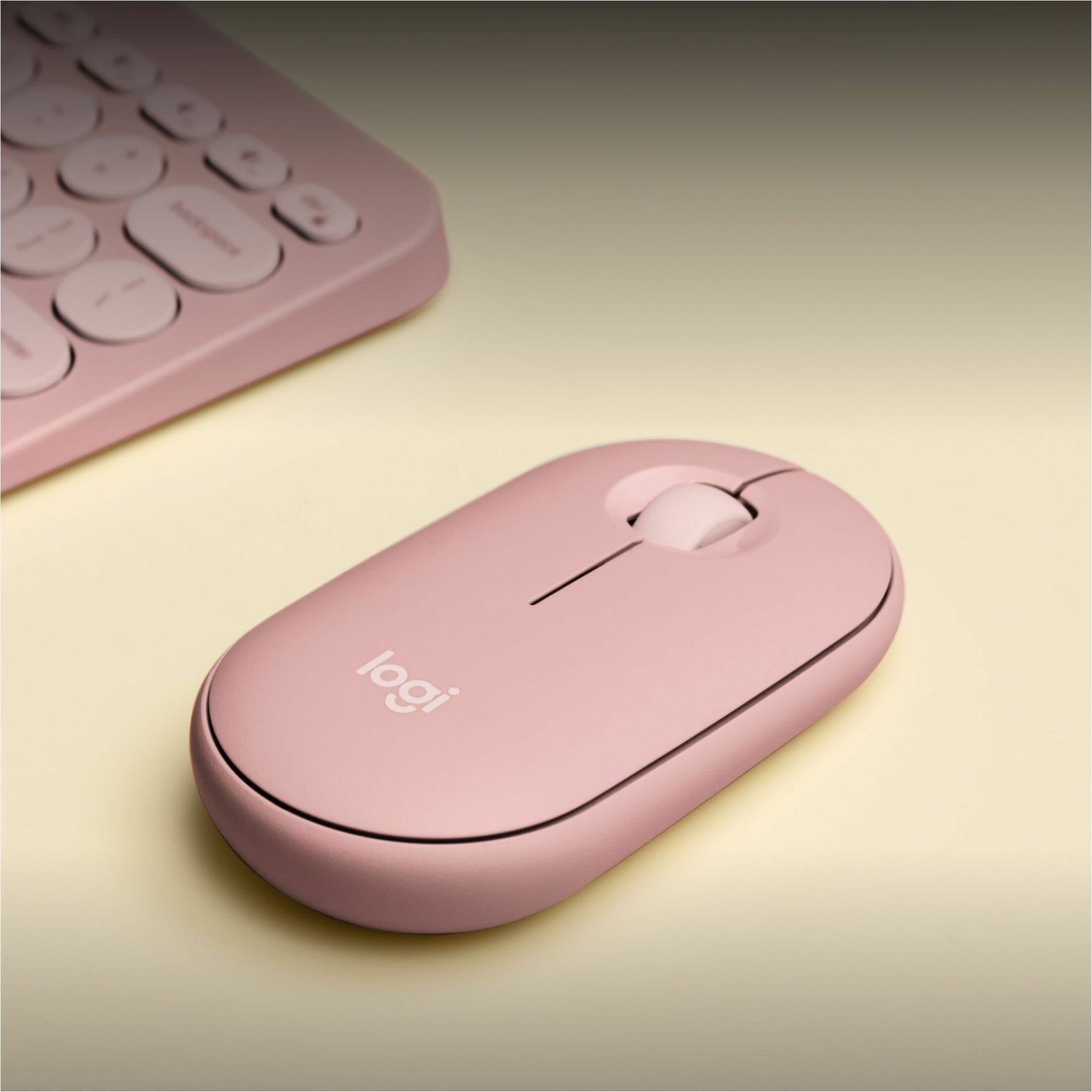 Logitech 910-007023 Pebble 2 M350s Mouse, Tonal Rose, Symmetrical Ergonomic Fit, Bluetooth Wireless