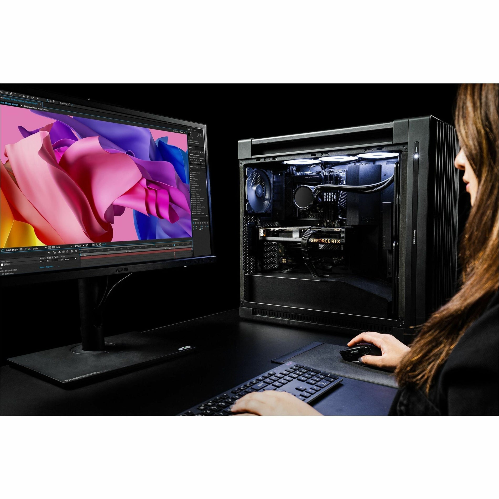 Asus PROART-RTX4060-O8G ProArt GeForce RTX 4060 OC edition 8GB GDDR6 Graphic Card, High Performance Gaming and Design Graphics