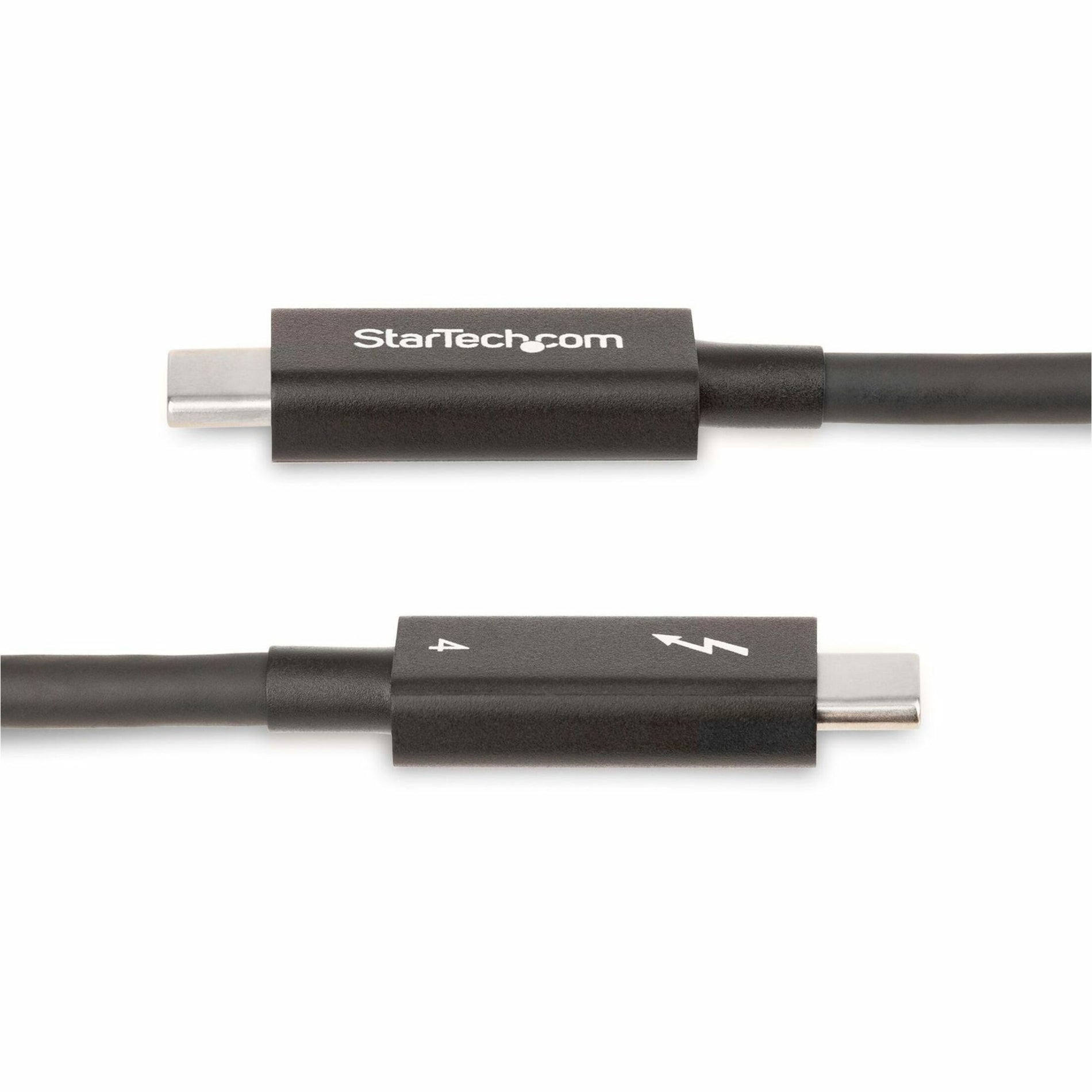StarTech.com A40G2MB-TB4-CABLE Thunderbolt 4 Data Transfer Cable, 6 ft, 40 Gbit/s, Charging, Active, USB-Power Delivery (USB PD), Display Stream Compression (DSC), EMI Protection, Strain Relief, HDR Support, Power Delivery 3.0