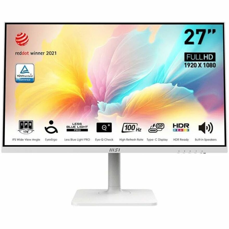 MSI MODERNMD2712PW Modern MD2712PW Widescreen LCD Monitor, 27, Full HD, 1ms Response Time, Adaptive Sync, Matte White