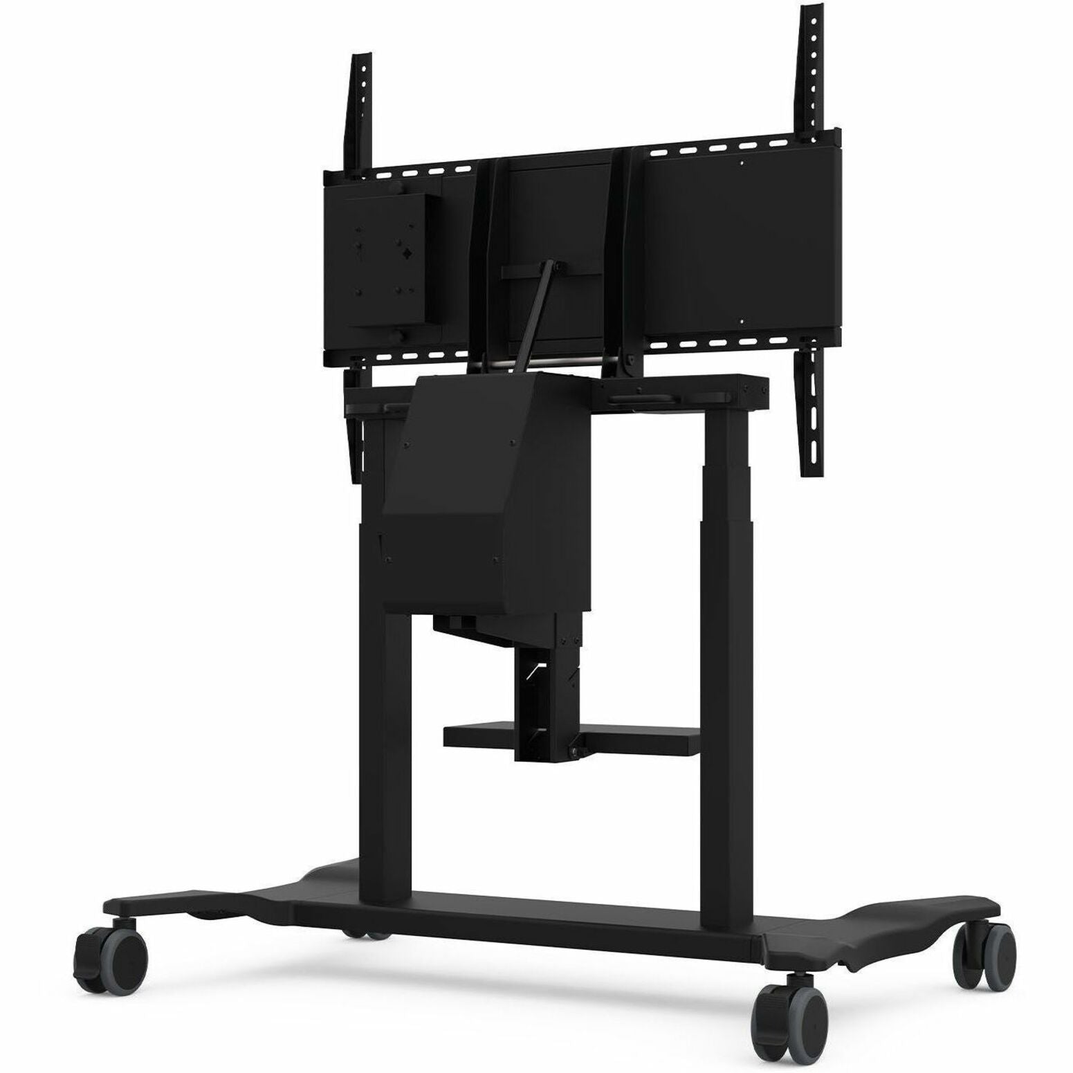 ViewSonic VB-STND-008 Motorized Trolley Cart, 360° Swivel, Locking Casters, Keyboard Tray, USB Hub