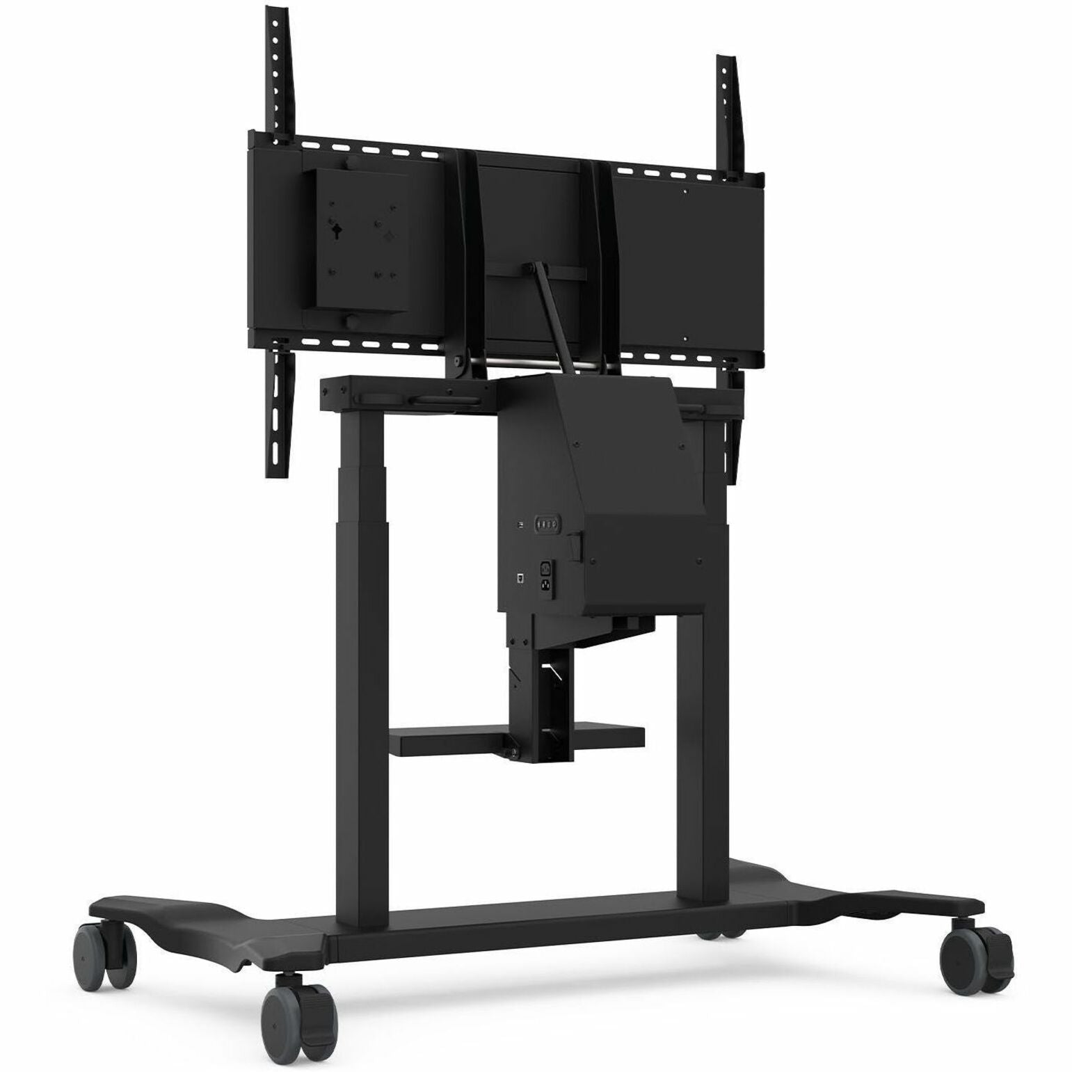 ViewSonic VB-STND-008 Motorized Trolley Cart, 360° Swivel, Locking Casters, Keyboard Tray, USB Hub