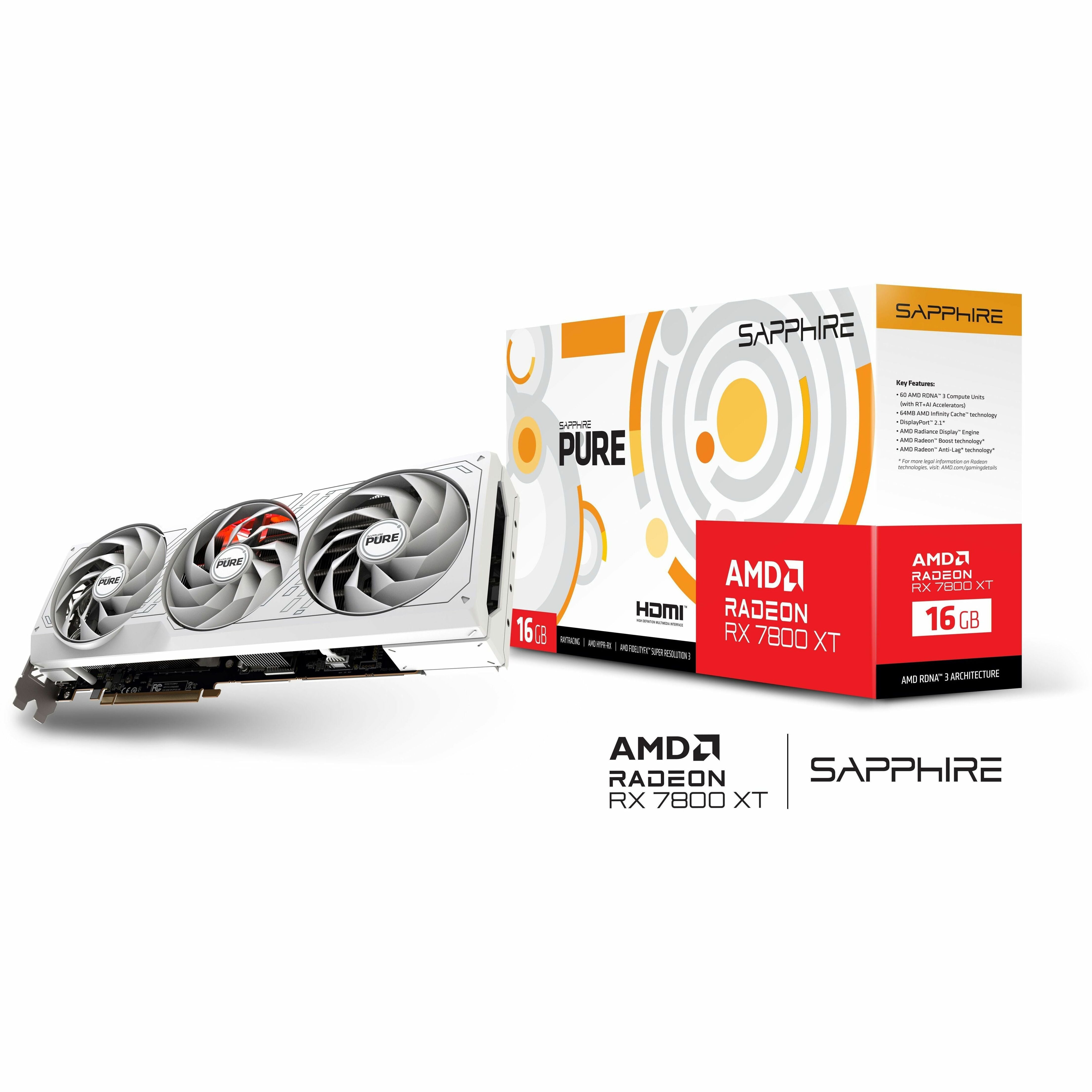 Sapphire PURE AMD Radeon RX 7800 XT Graphic Card, 16GB GDDR6, 256