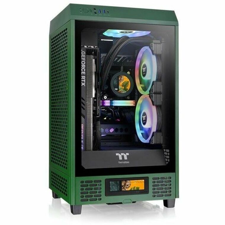 Thermaltake CA-1X9-00SCWN-00 The Tower 200 Racing Green Mini Chassis, Gaming Computer Case with 1200W Power Supply