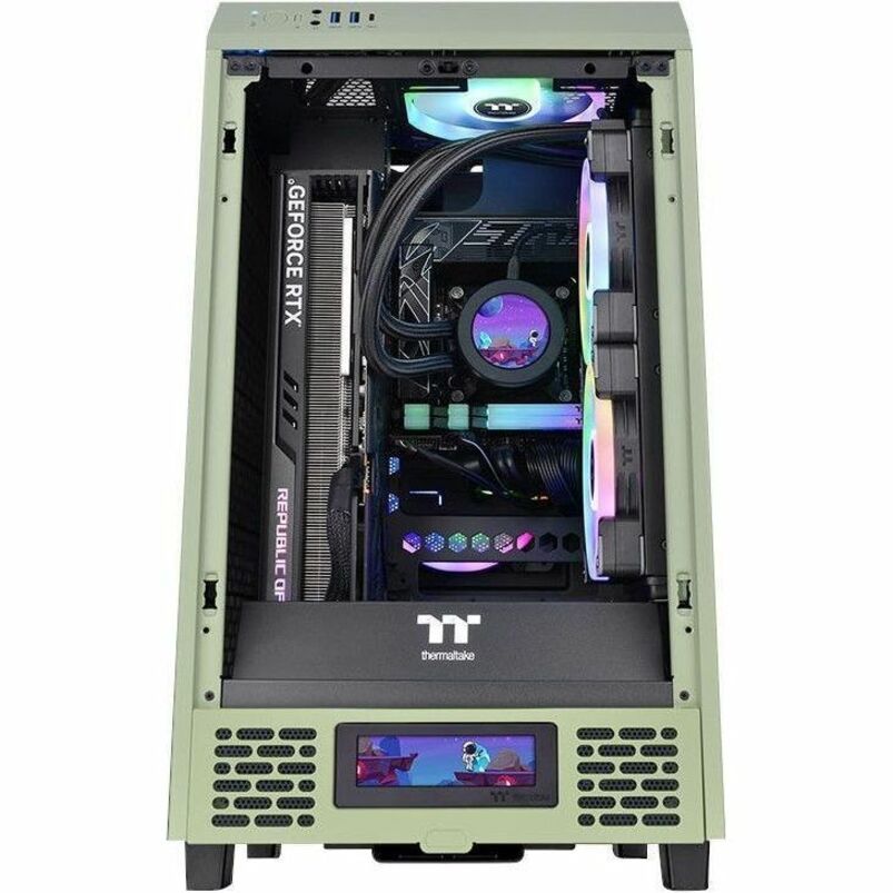 Thermaltake CA-1X9-00SEWN-00 The Tower 200 Matcha Green Mini Chassis, Gaming Computer Case with 1200W Power Supply