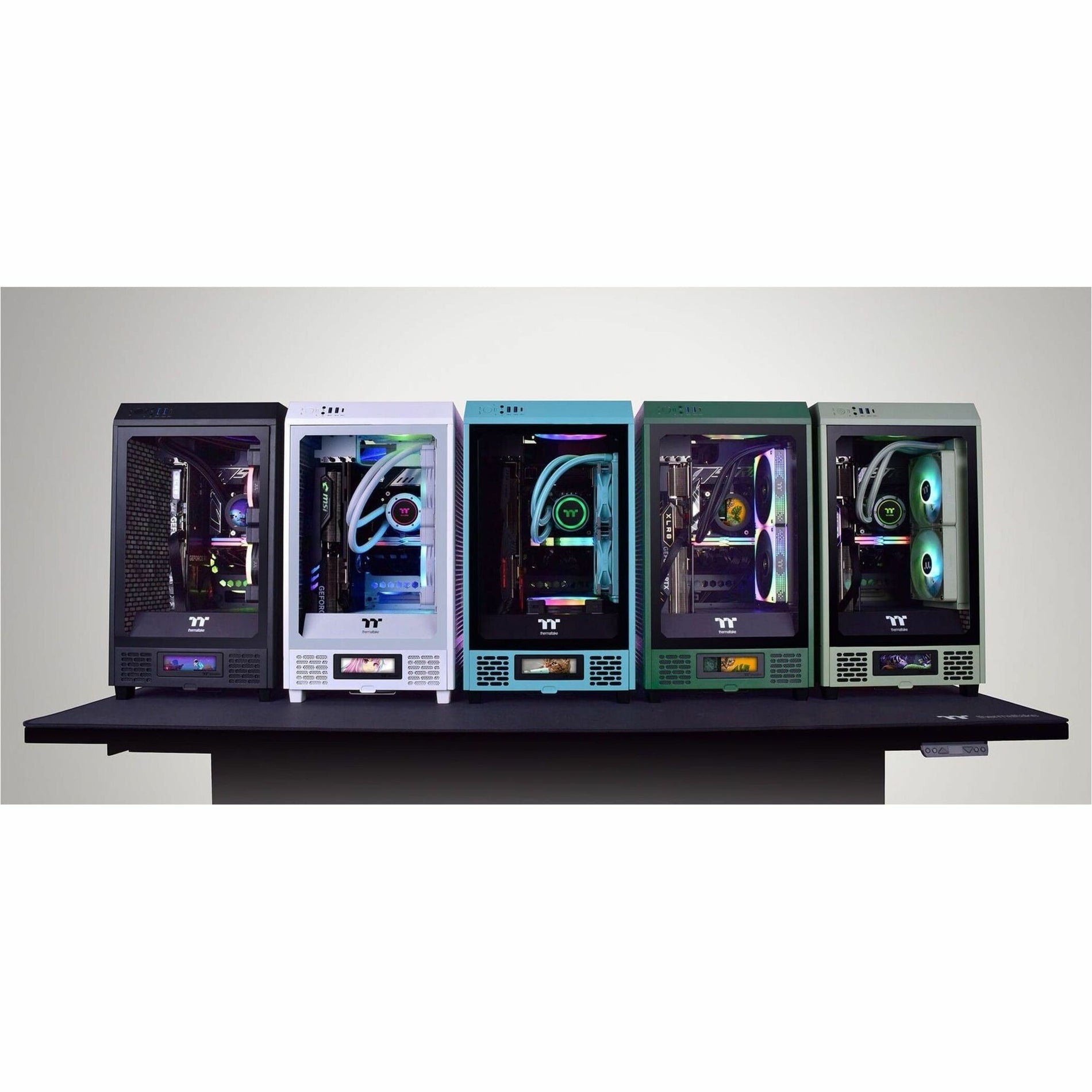 Thermaltake CA-1X9-00SBWN-00 The Tower 200 Turquoise Mini Chassis, Gaming Computer Case with 1200W Power Supply
