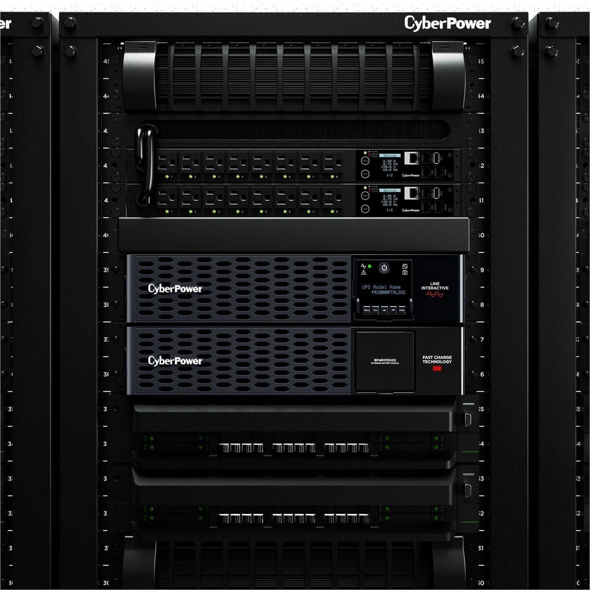 CyberPower PR2000RTXL2UC Smart App Sinewave Rack/Tower UPS, 2000VA, LCD Display