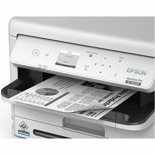 Epson C11CK77201 WorkForce Pro WF-M5399 Monochrome Printer, Automatic Duplex Printing, Wireless Printing, 25 ppm, 1200 x 2400 dpi