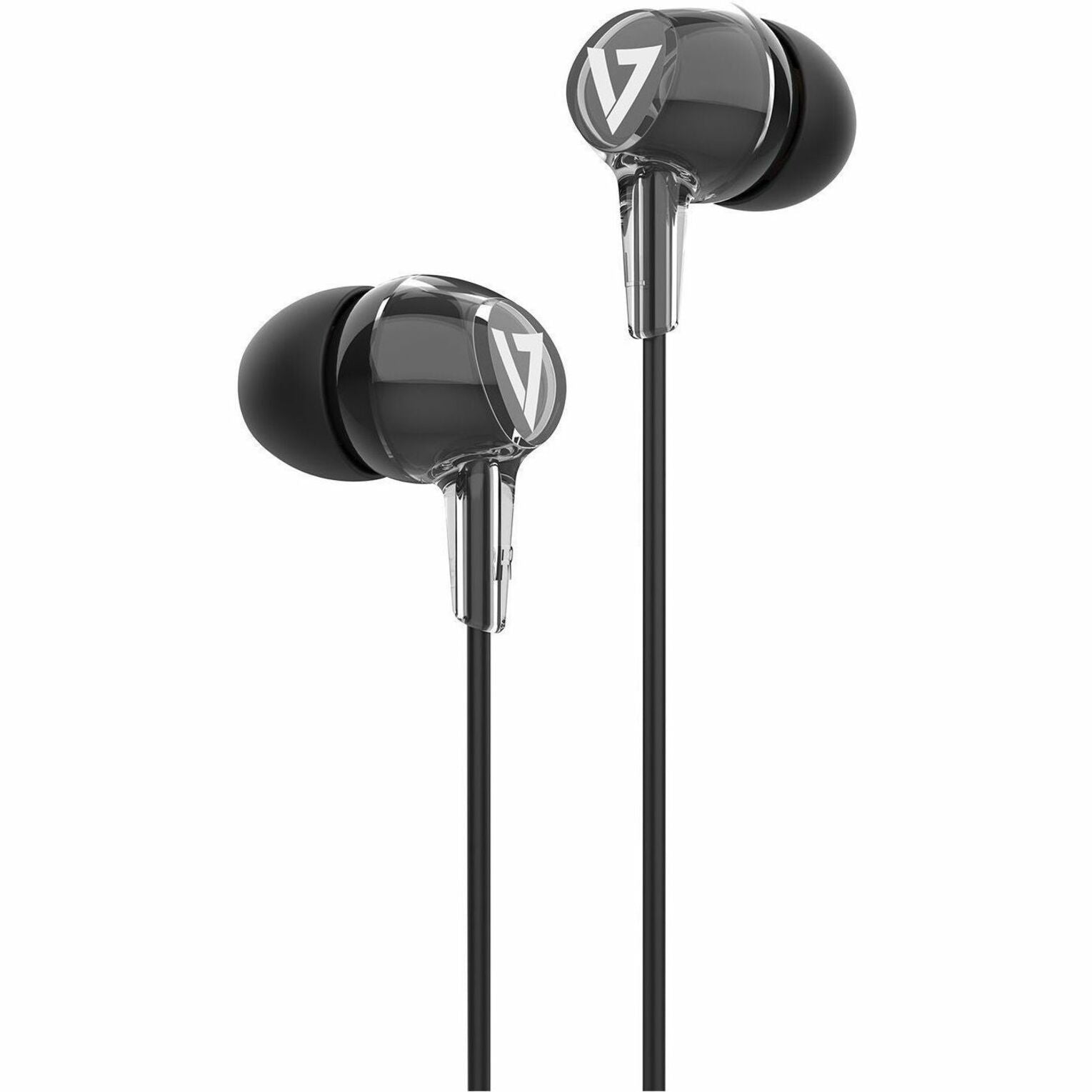 V7 HA220 Stereo Earbuds w/Inline Mic, Comfortable, Noise Isolation, Lightweight