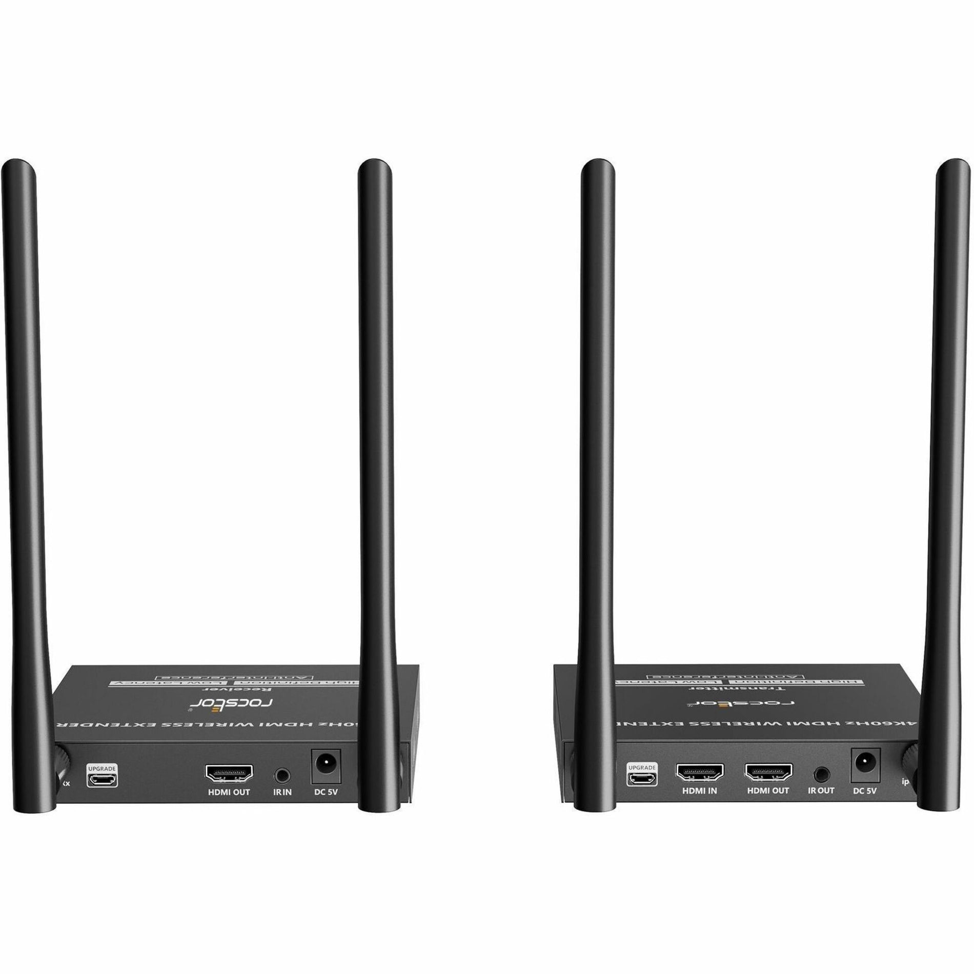 Rocstor Y10G005-B1 TrueReach Long Range Wireless 4K Video Transmitter and Receiver Kit with Local Passthrough, Plug and Play, Black