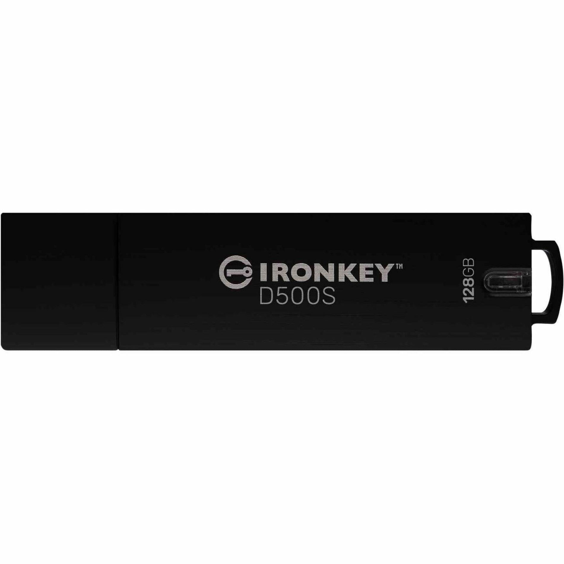 Kingston IKD500S/128GB IronKey D500S USB Flash Drive, 128GB Storage, Waterproof, Rugged Casing