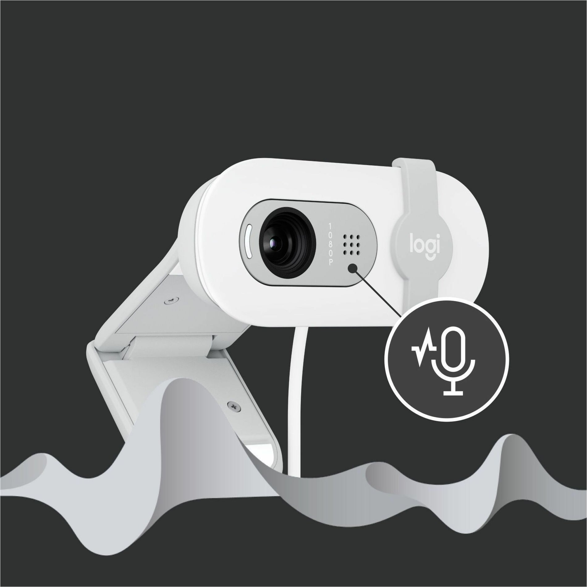 Logitech 960-001616 BRIO 100 Full HD Webcam, 2 Megapixel, Off White, USB Type A, Windows/macOS Compatible