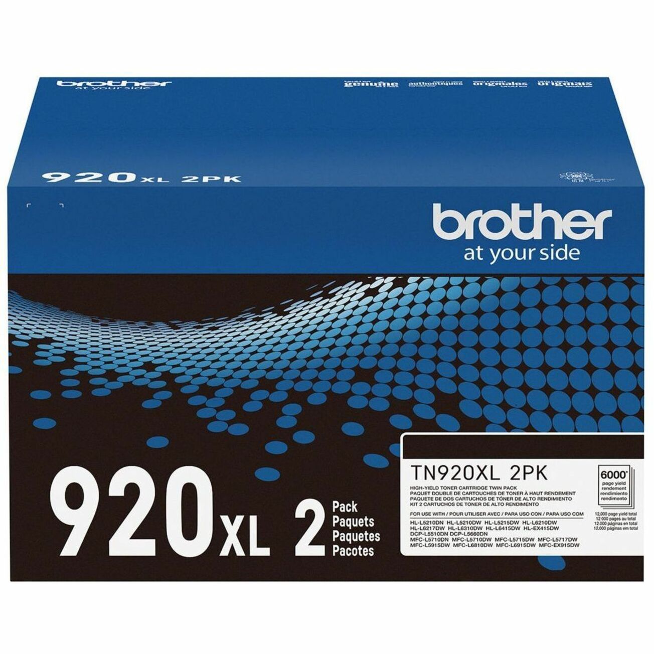 Brother TN920XL2PK High-yield Toner Cartridge Twin Pack, Black, 6000 Pages