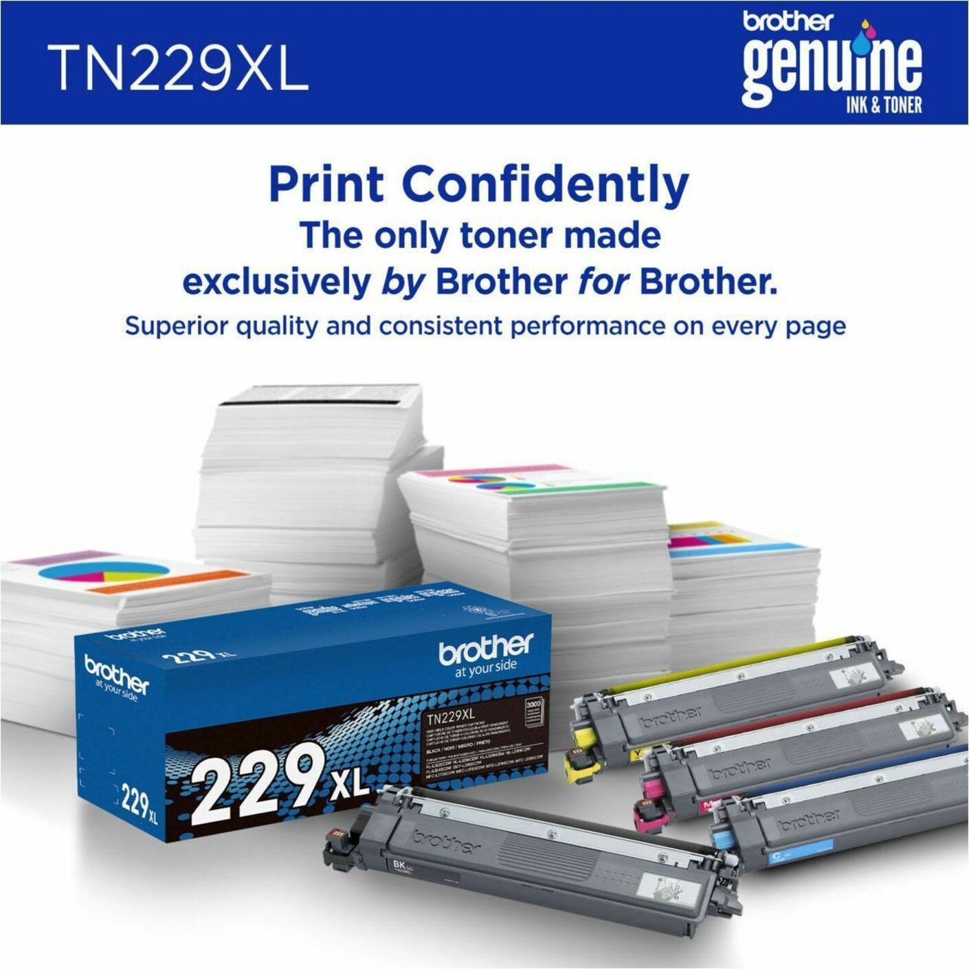 Brother TN229XLBK High-yield Black Toner Cartridge, for Brother Laser Printers