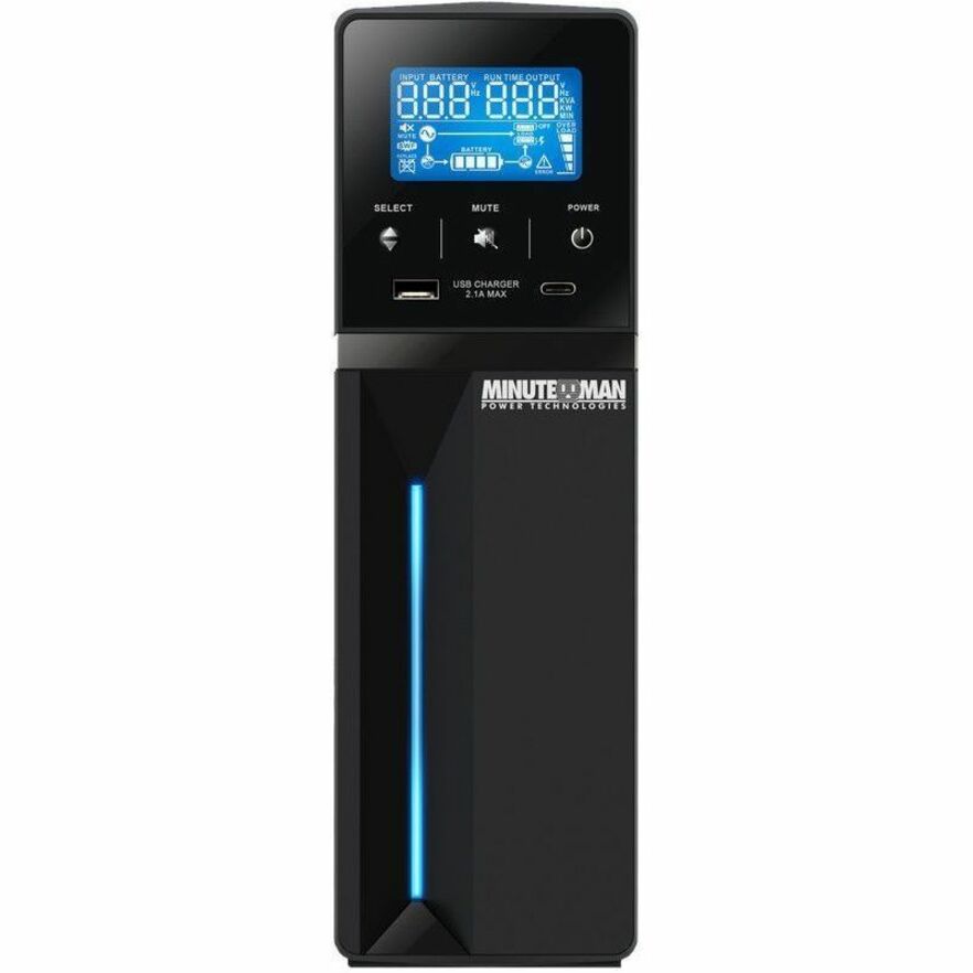 Minuteman ETR1500LGU Entrust-LG 1500VA Mini-tower UPS, Energy Star, LCD Display, USB Ports