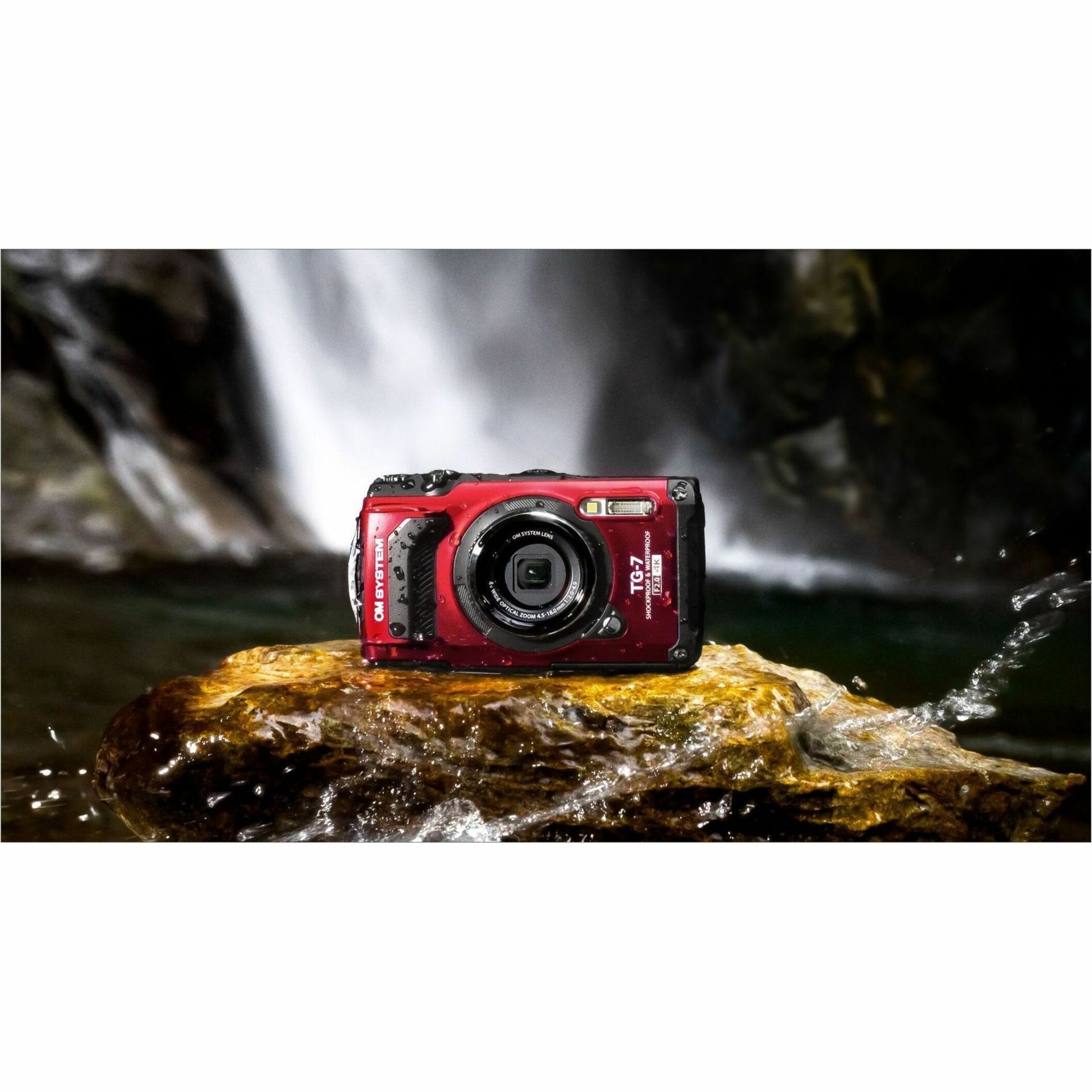 Olympus V110030RU000 OM SYSTEM TG-7 Compact Camera, UW to 50ft, Drop, Freeze, Crush Proof, New USBC and Construction Ind. Modes