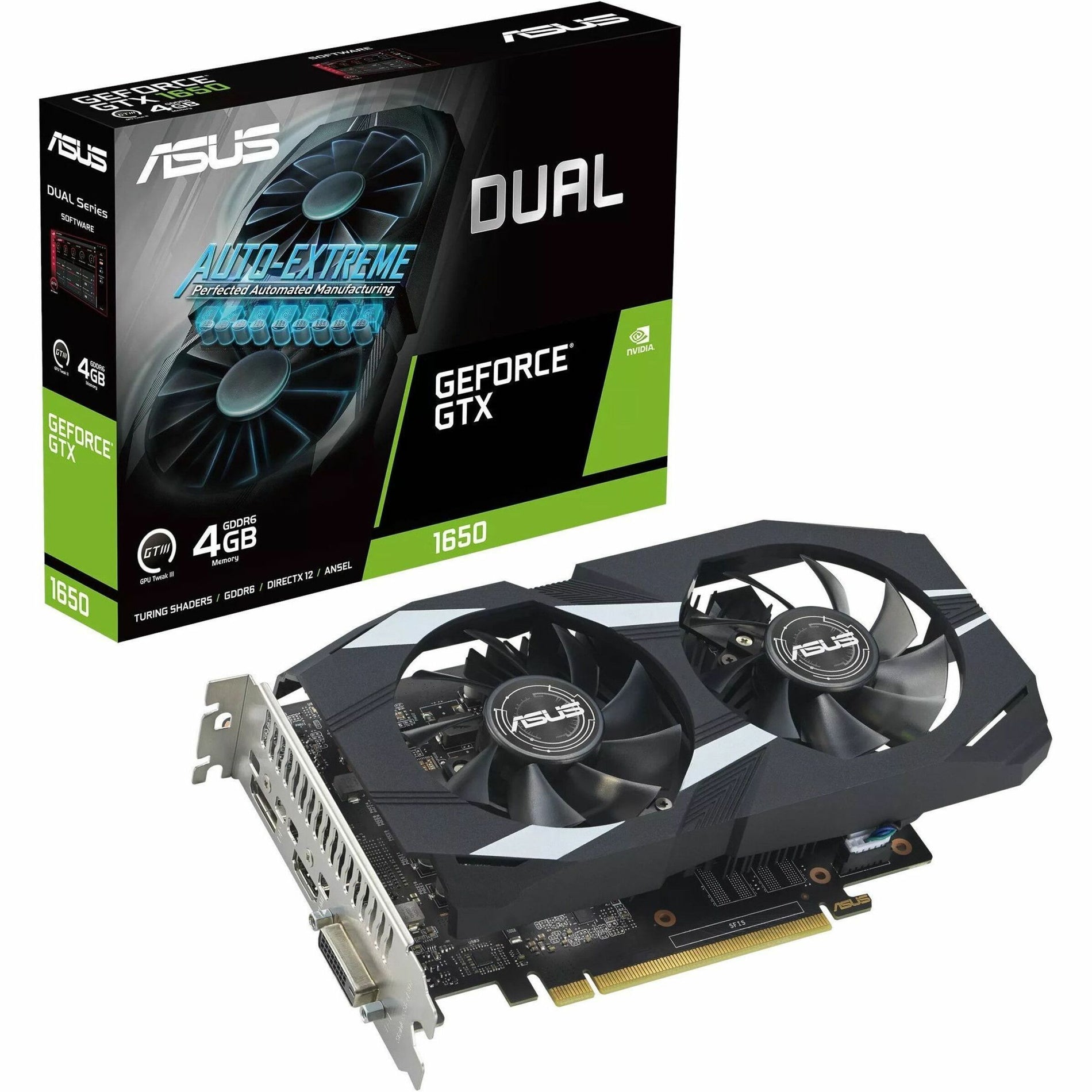 Asus DUAL-GTX1650-4GD6-P-EVO Dual GeForce GTX 1650 4GB GDDR6 EVO Graphic Card, High Performance Gaming Graphics