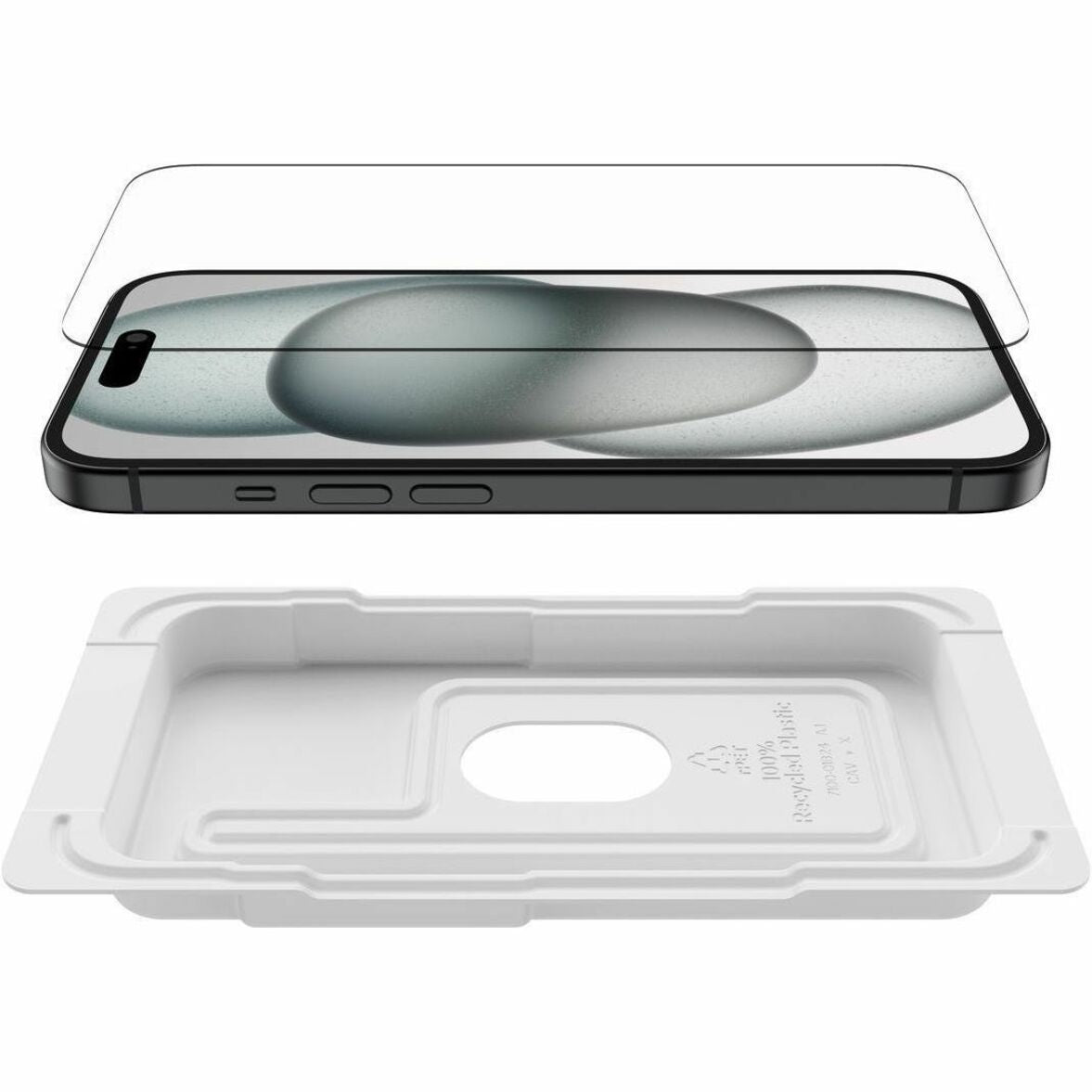 Belkin OVA131ZZ ScreenForce UltraGlass 2 Treated Screen Protector for iPhone 15, Crystal Clear Image, Bubble-free