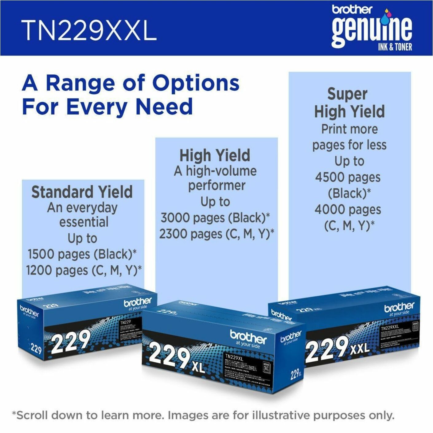 Brother TN229XXLC Super High-yield Cyan Toner Cartridge - Genuine Brother Cartridge for HL-L3295CDW, HL-L8245CDW, MFC-L3780CDW, and MFC-L8395CDW Printers
