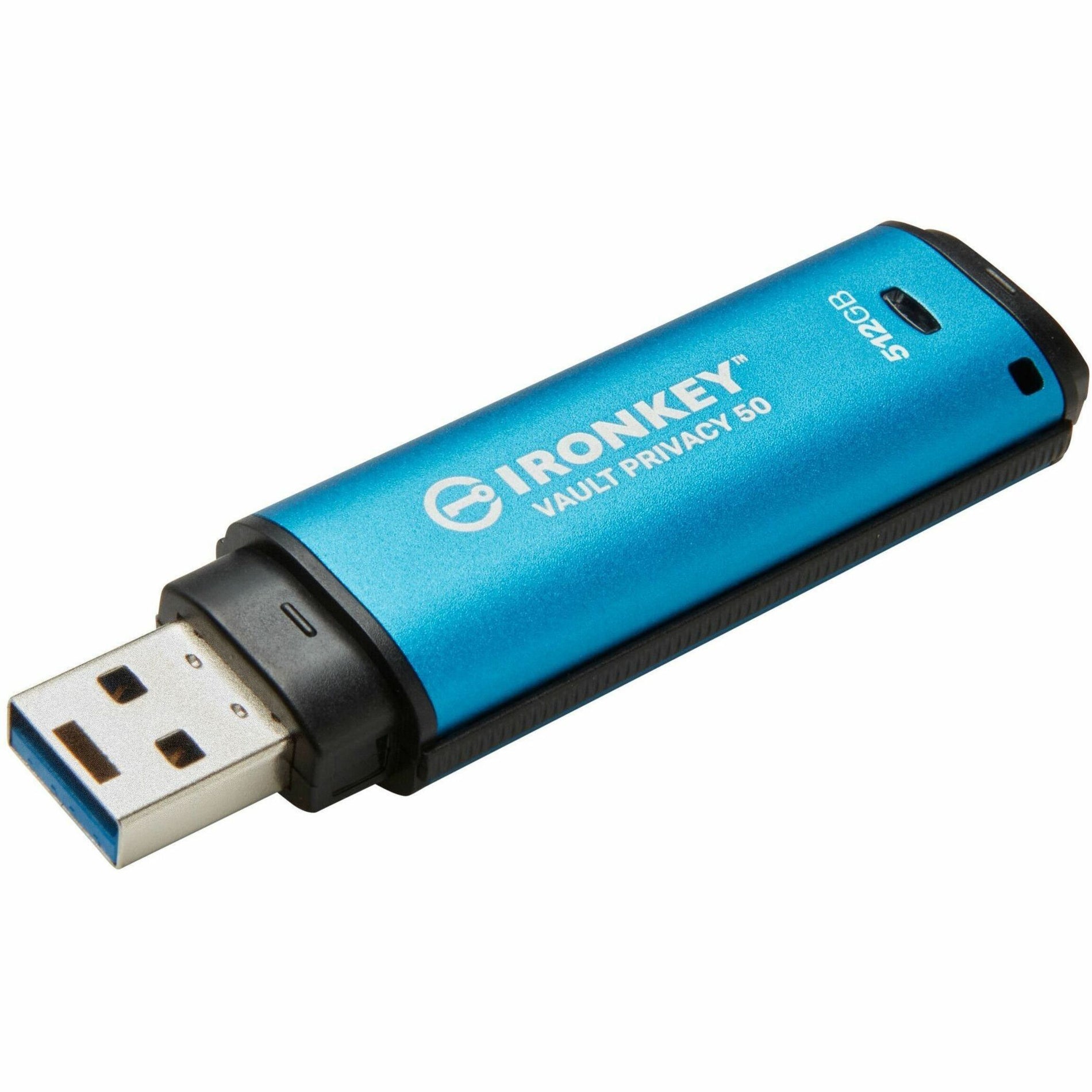 IronKey IKVP50/512GB Vault Privacy 50 Series 512GB USB 3.2 (Gen 1) Type A Flash Drive, Brute Force Self Destruct, Cap, Admin and User Mode, Read-only Mode, Password Protection, Cryptographic Erase, Water Proof