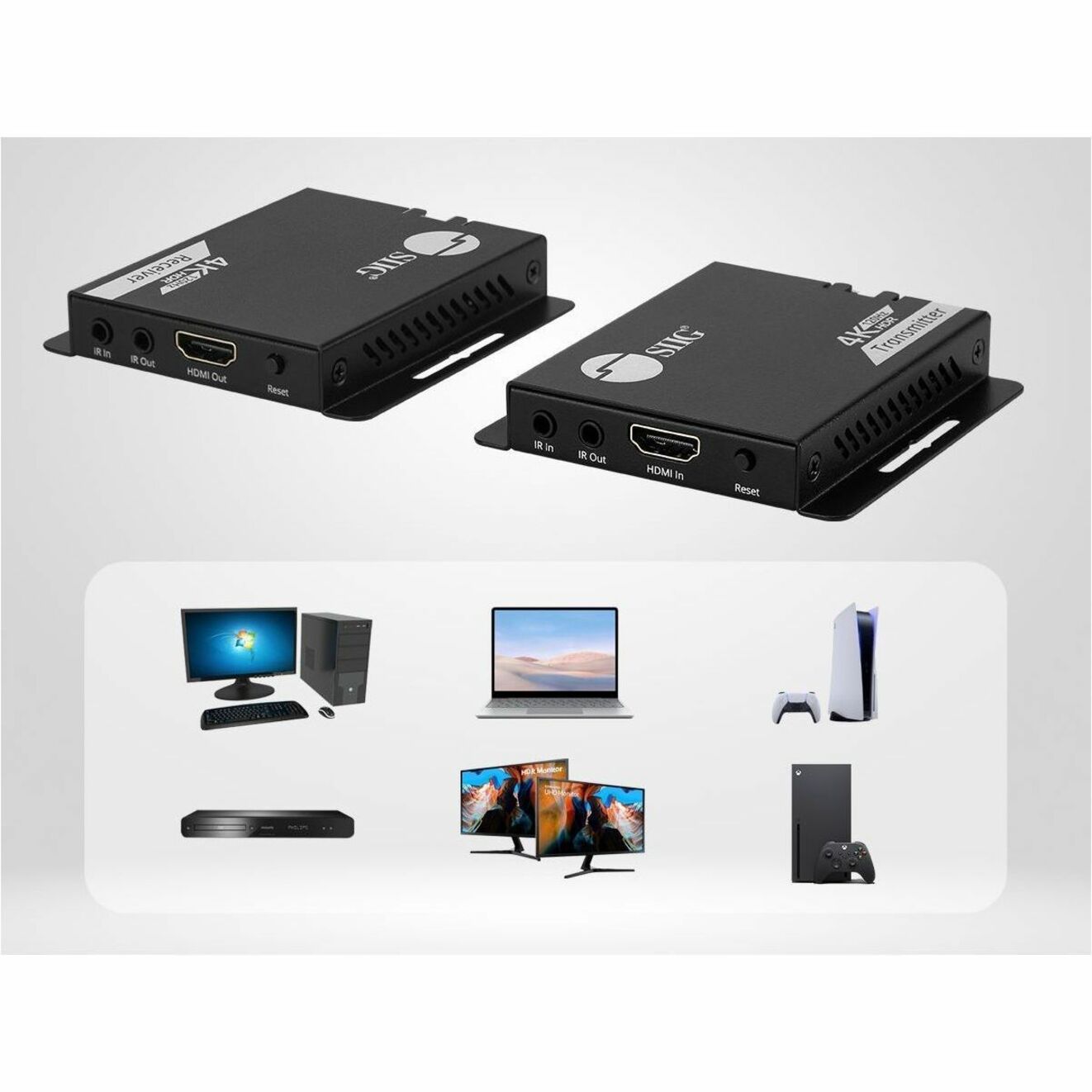 SIIG CE-H27L11-S1 4K120Hz HDMI Extender with IR - Up to 132ft (40M) - Nearly zero latency, Gaming