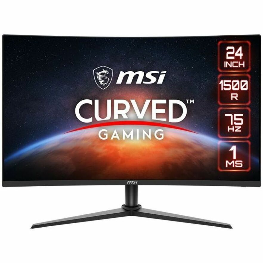 MSI G245CV 24" Gaming LCD Monitor, Full HD Curved Screen, 100Hz Refresh Rate, Adaptive Sync/FreeSync