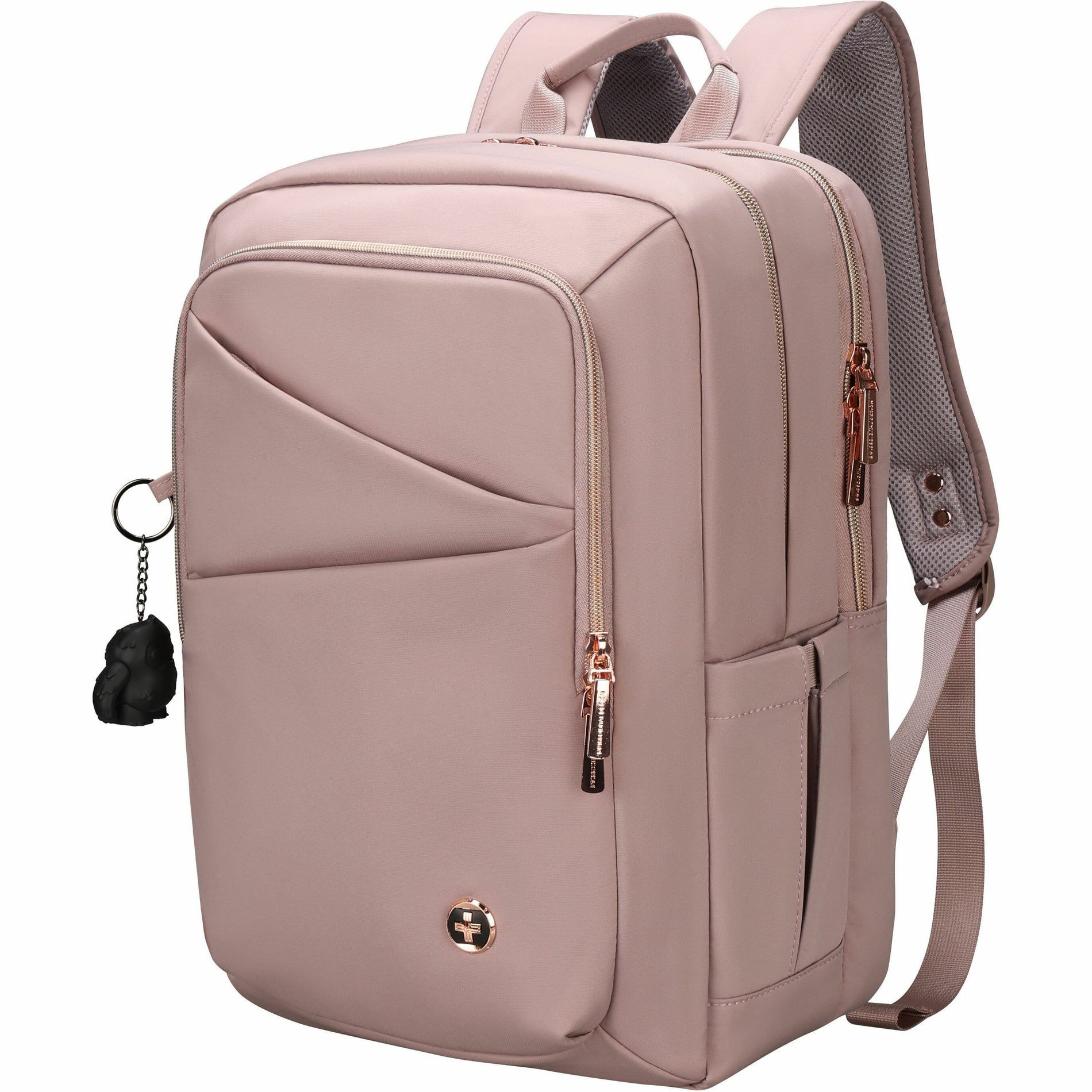 Swissdigital Design SD1645-82 KATY ROSE NG Carrying Case, Backpack with USB Charging Port, Ergonomic Design, LED Light, Ventilation, Breathable Back, Eco-friendly, Keyclip, Padded Compartment, RFID Blocking Pocket