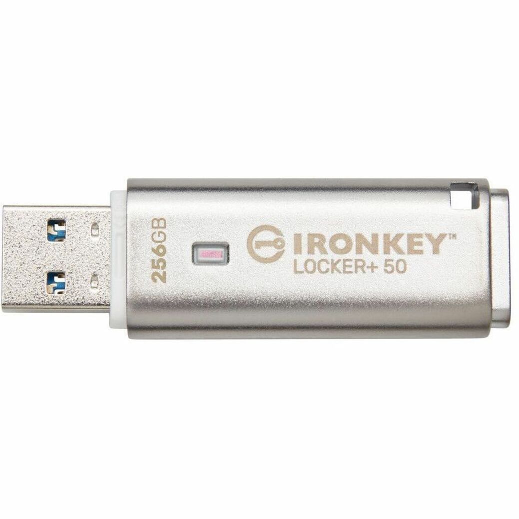 Kingston IKLP50/256GB IronKey+ 50 256GB USB 3.2 (Gen 1) Type A Flash Drive, Secure Password Protection, Auto Backup