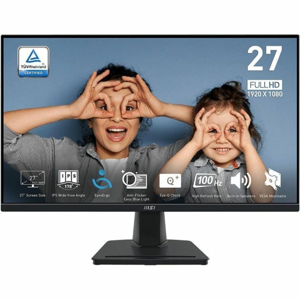 MSI PROMP275 PRO MP275 27" Full HD LCD Monitor, Adaptive Sync, 1ms Response Time, 300 Nit Brightness, 93% sRGB Color Gamut