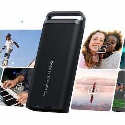 Samsung MU-PH2T0S/AM Portable SSD T5 EVO USB 3.2 2TB (Black), High-Speed External Solid State Drive
