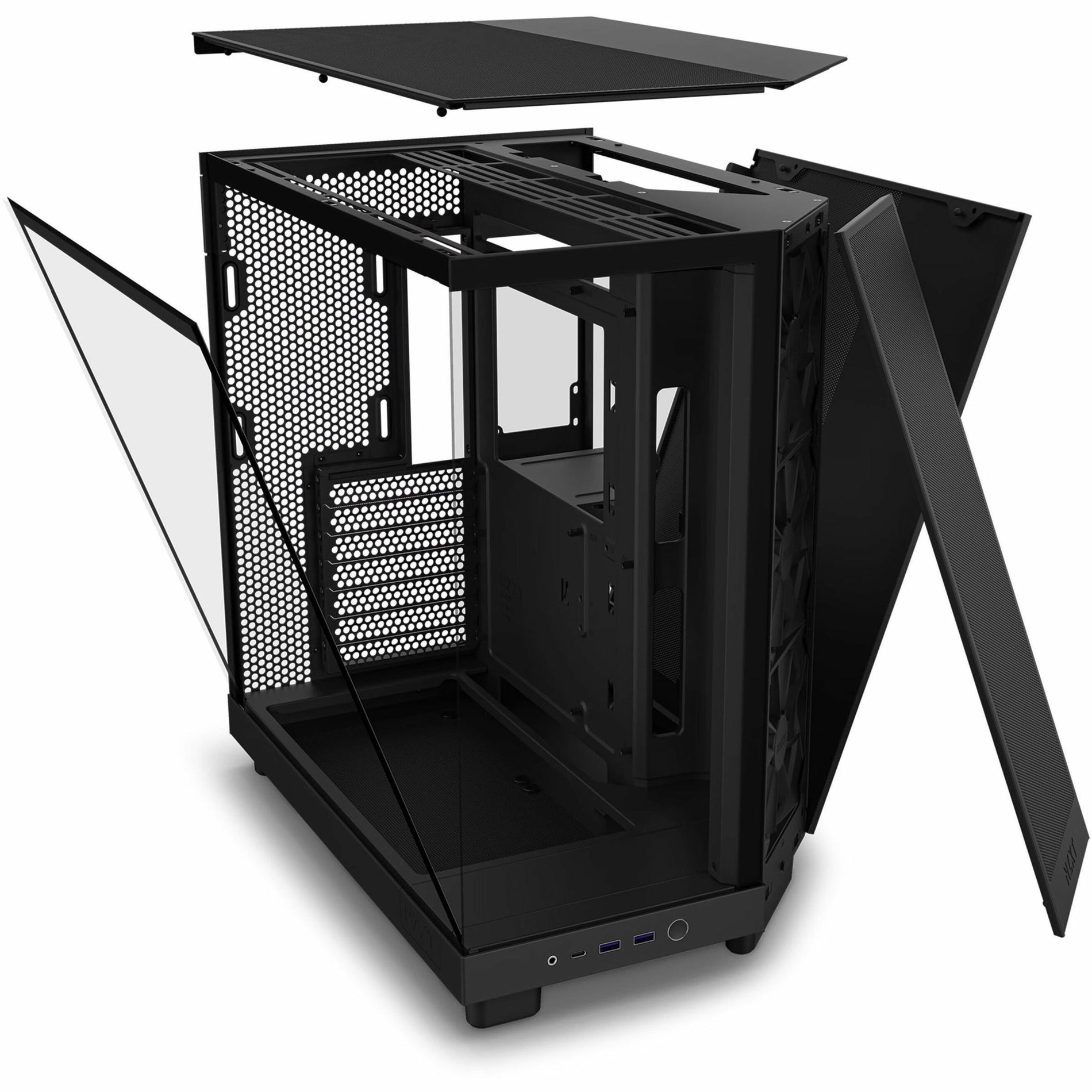 NZXT CC-H61FB-01 H6 Flow Computer Case, Mid-tower, Dual Chamber, Cable Management, 3 Fans Installed