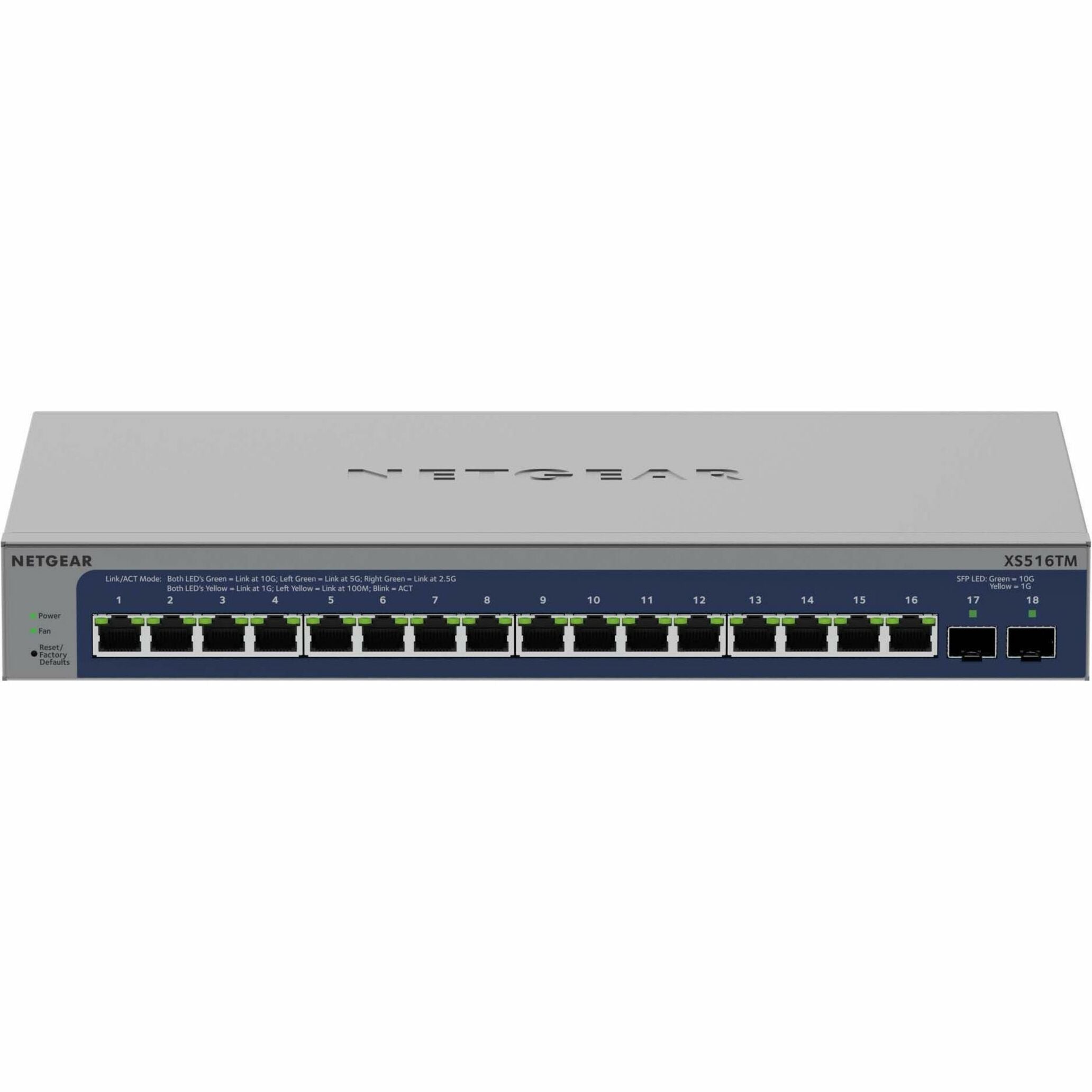 Netgear XS516TM-100NAS Smart S3600 XS516TM Ethernet Switch, 16 Gigabit Ethernet Ports, 2 10 Gigabit Ethernet Expansion Slots