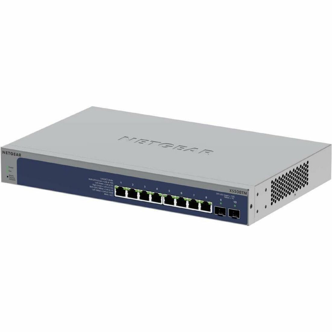 Netgear XS508TM-100NAS Smart S3600 XS508TM Ethernet Switch, 8-Port Gigabit Ethernet, 2-Port 10 Gigabit Ethernet, Manageable